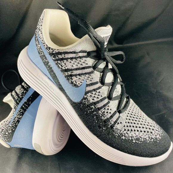 Rare NIKE ID Flyknit OREO Lunar Epic Low 8 US Womens 9.5 - Picture 2 of 7